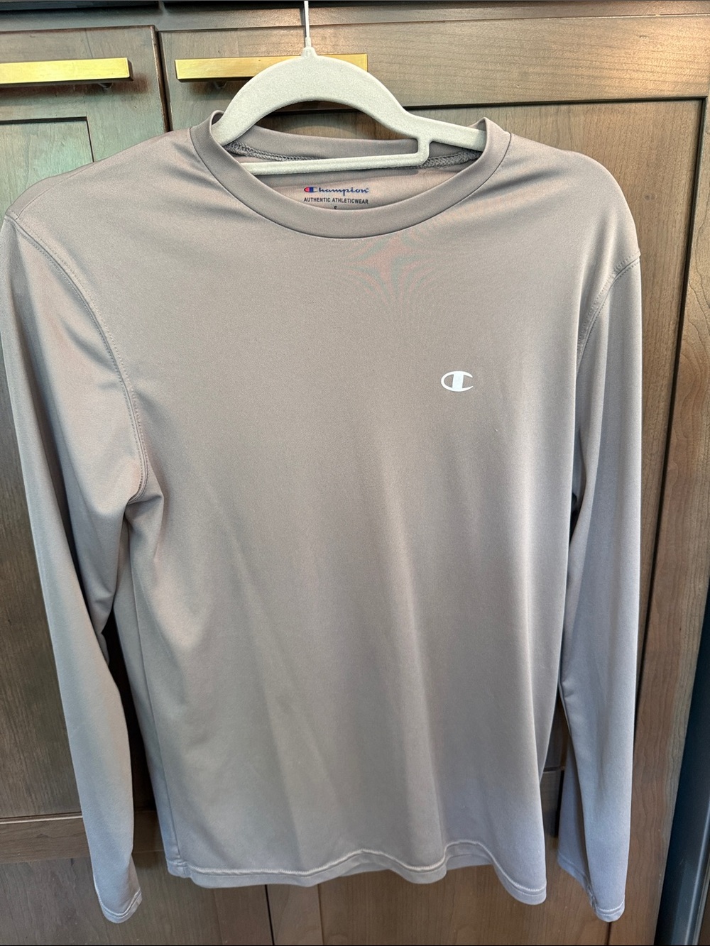 Champion Long-Sleeve Performance Tee - Beige Taupe